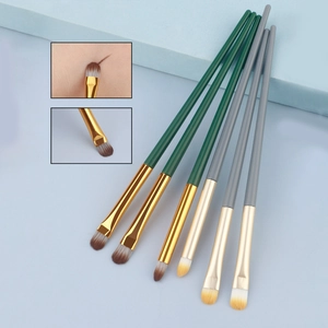Professional Eye Makeup Brushes Synthetic Fiber Aluminum Tube Long Handle Eyeshadow Eyeliner Concealer Beauty Tools