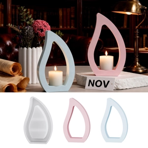 Molde De Silicona Forma Gota Agua Llama DIY Portavelas Yeso Resina Fundición Decoración Hogar Minimalista