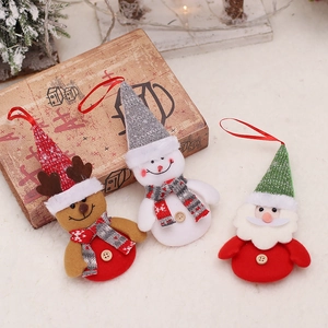 Christmas Tree Hanging Ornaments Cartoon Santa Claus Snowman Reindeer Plush Doll Pendant Xmas Holiday Party Decoration Gift