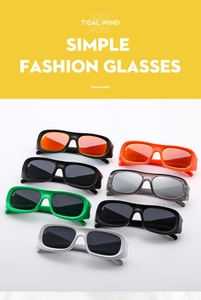 Detailed collection of retro square sunglasses in multiple vibrant colors and finishes