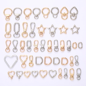 Zinc Alloy Lobster Clasp Swivel Snap Hook Heart Star Shape Spring Ring Keychain Accessory For DIY Bag Jewelry Making