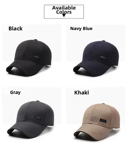 Vue matricielle de casquettes de baseball en noir, bleu marine, gris et kaki avec logo