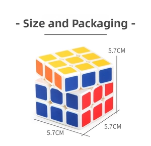 Detailed view of the 5.7cm 3x3x3 magic cube showing precise size and smooth white frame