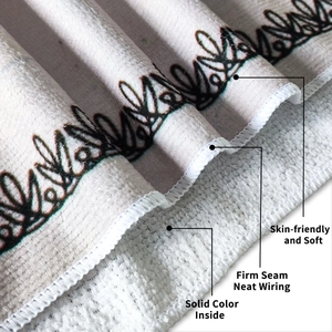 Microfiber beach towel featuring soft texture, firm seam edges, and neat wiring design