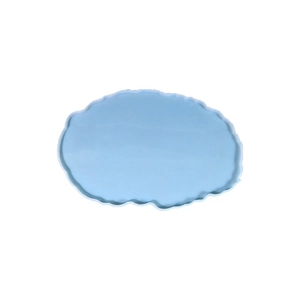 Irregular blue resin tray mold with wave edges for DIY jewelry storage and home decor