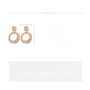 Tableau des tailles pour boucles d'oreilles géométriques en alliage martelé or rose