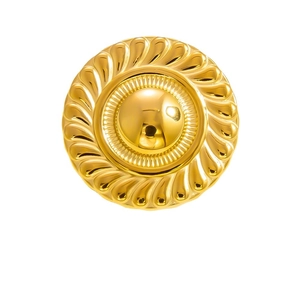 Elegant gold sunburst brooch accessory made of polished stainless steel for suit styling