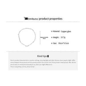 Detailed size chart for the copper and glass beaded necklace with length specifications