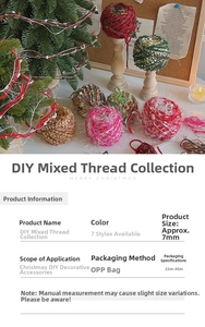 7mm DIY mixed yarn collection for Christmas tree decoration in 23m to 45m lengths