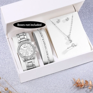 Set gioielli argento con orologio collana anello orecchini e bracciale per donna