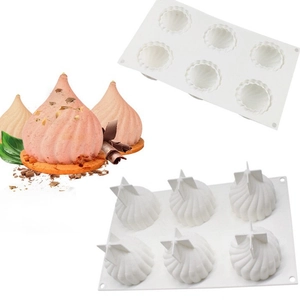 Detailed macro view of 12-cavity banana silicone mold for mousse cake and jelly desserts