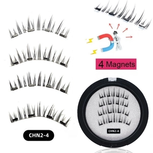 Detail view of 4-magnet magnetic eyelashes set with CHN2-4 model and storage case