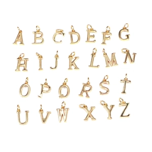 Mini Colgantes De Letras Del Alfabeto Cobre Chapado En Oro Para Fabricación De Joyas DIY Collar Pulsera Accesorio Delicado
