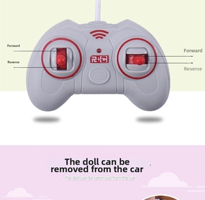 Dual-joystick remote control for cartoon doll car featuring forward and backward functions
