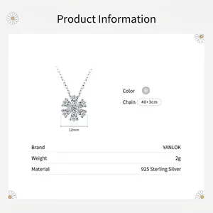 Elegant S925 sterling silver snowflake pendant necklace with cubic zirconia details
