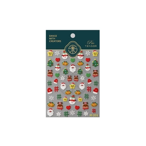 3D embossed Christmas snowman nail art stickers with Santa and reindeer motifs M-231