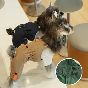 Warme Haustier-Latzhose im Workwear-Stil für Hunde und Katzen mit verstellbarer Taille und Knöpfen