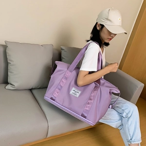 Large Capacity Foldable Travel Bag For Women Men Waterproof Nylon Sports Gym Bag With Dry Wet Separation Trolley Sleeve