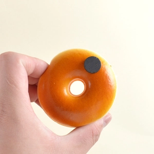 Realistic caramel glazed donut magnet model with strong magnetic back for fridge decor