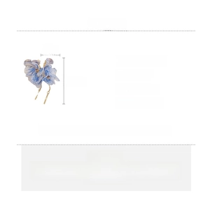Spécifications détaillées de taille pour boucles d'oreilles fleurs en dentelle bleue et tissu