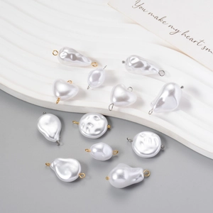 Irregular Baroque imitation pearls with gold and silver loops for DIY jewelry making