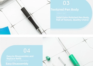 Detail showing the internal structure and detachable metal components of this beaded pen