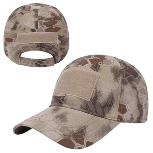 Tactical python camouflage baseball cap with adjustable velcro patches for outdoor hiking