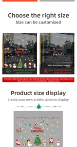 Guide détaillé de comparaison des tailles pour stickers de fenêtre de Noël Père Noël