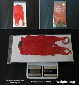 Halloween bloody 'Have A Killer Birthday' banner banner with red dripping knife details