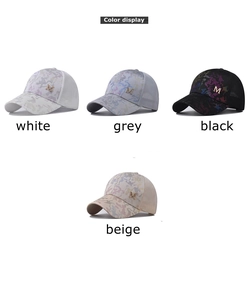 Color display of breathable mesh baseball caps featuring M logo and camouflage pattern