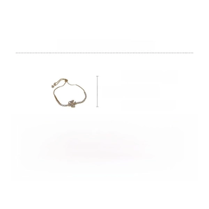 Detailed size and specs of the gold zircon floral bracelet, weighing 3.7g and 23.9cm long