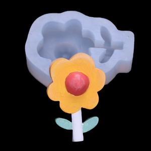 Moule en silicone en forme de fleur de dessin animé pour résine ou argile et artisanat DIY