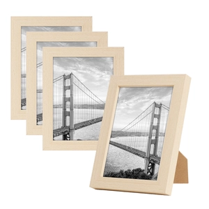 Minimalist light wood frame set of 4 for A3 A4 posters with Nordic modern style design