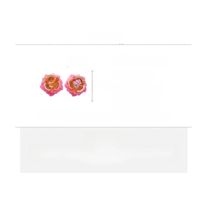 Fiche technique détaillée de boucles d'oreilles fleurs roses en fer et argent