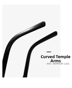 Detail shot of black foldable sunglasses with ergonomic curved arc temples for kids