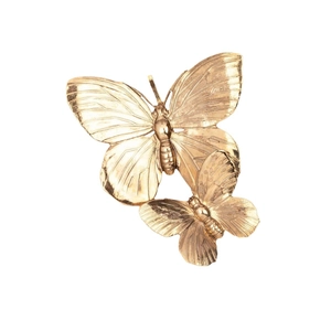 Elegant gold metal butterfly hair clip with detailed 3D wings on a white background