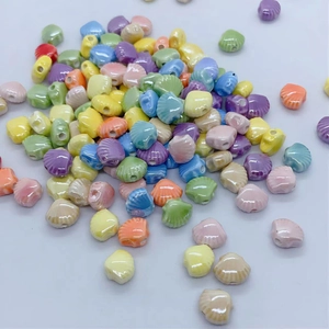 Colorful shell-shaped ceramic beads for DIY jewelry making and handmade accessories