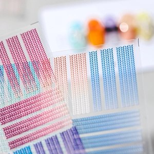 5D stereoscopic sweater pattern nail art stickers with colorful gradient knit texture
