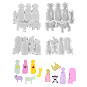 Moldes de silicona para pesebre de Pascua DIY para resina y fabricación de velas