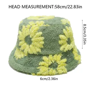 Detailed size chart for teddy fleece sunhat with head measurement and brim height