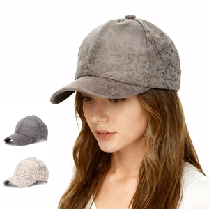 Baseball Cap Faux Suede Marble Texture Retro Adjustable Buckle Curved Brim Casual Hat For Men Women