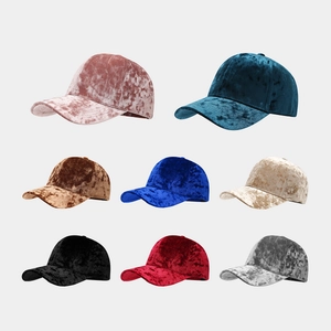 Velvet Baseball Cap Adjustable Solid Color Casual Outdoor Sporty Sun Hat Autumn Winter Curved Brim For Men Women