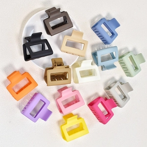 Set of 12 colorful matte square hollow hair claws for elegant bun hairstyles