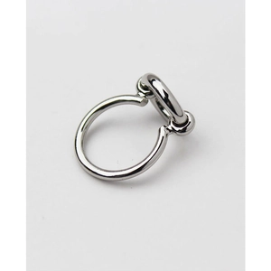Minimalist silver interlocking geometric link ring in premium polished brass finish