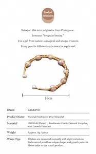 Detail of 18K gold plated wire wrapped bangle with natural freshwater baroque pearl