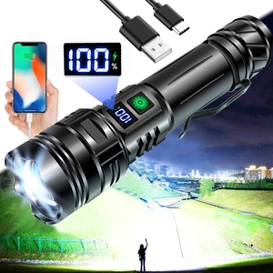 Torcia LED in alluminio con display digitale di potenza e raggio luminoso da esterno