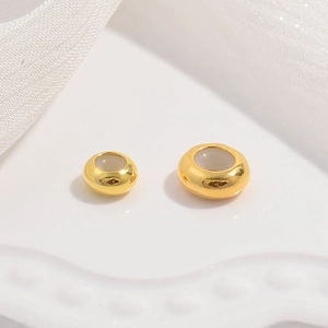 S925 sterling silver gold plated adjustable slider beads for DIY jewelry making accessories