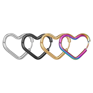 Heart Hoop Earrings Stainless Steel Minimalist Polished Heart Shape Jewelry For Women Men Gift Trendy Ear Buckles