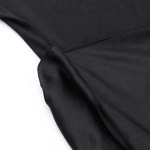 Macro detail of high-elastic black knit fabric with professional flat seam stitching