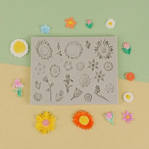 Flower Silicone Mold Sunflower Rose Daisy Shapes For Fondant Cake Decorating DIY Baking Chocolate Sugarcraft Clay Craft